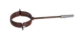 Хомут труби металлический D100 з дюбелем 220мм коричневый "Инсталпласт" (50шт)